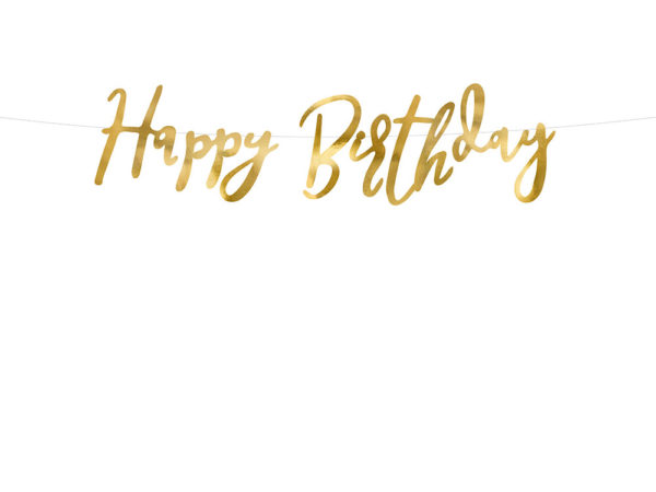 Banneri "Happy Birthday" - Kulta